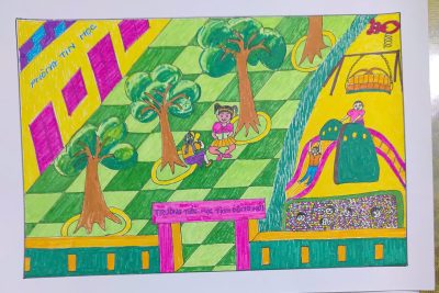 Trường Tiểu học Tịnh Đông Hưởng ứng tham gia Cuộc thi vẽ tranh về bảo vệ môi trường trong học đường lần thứ Hai với chủ đề “Sân trường mơ ước của em”